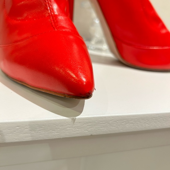 PrettyLittleThings red stiletto boots US9 UK7 - Picture 3 of 4